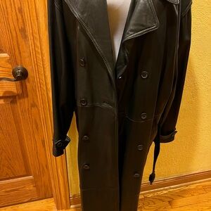 Luis Alvear Leather Trench Coat